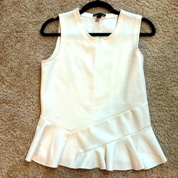 J. Crew Tops - J Crew white S peplum blouse /Designer occasion sleeveless shell blouse